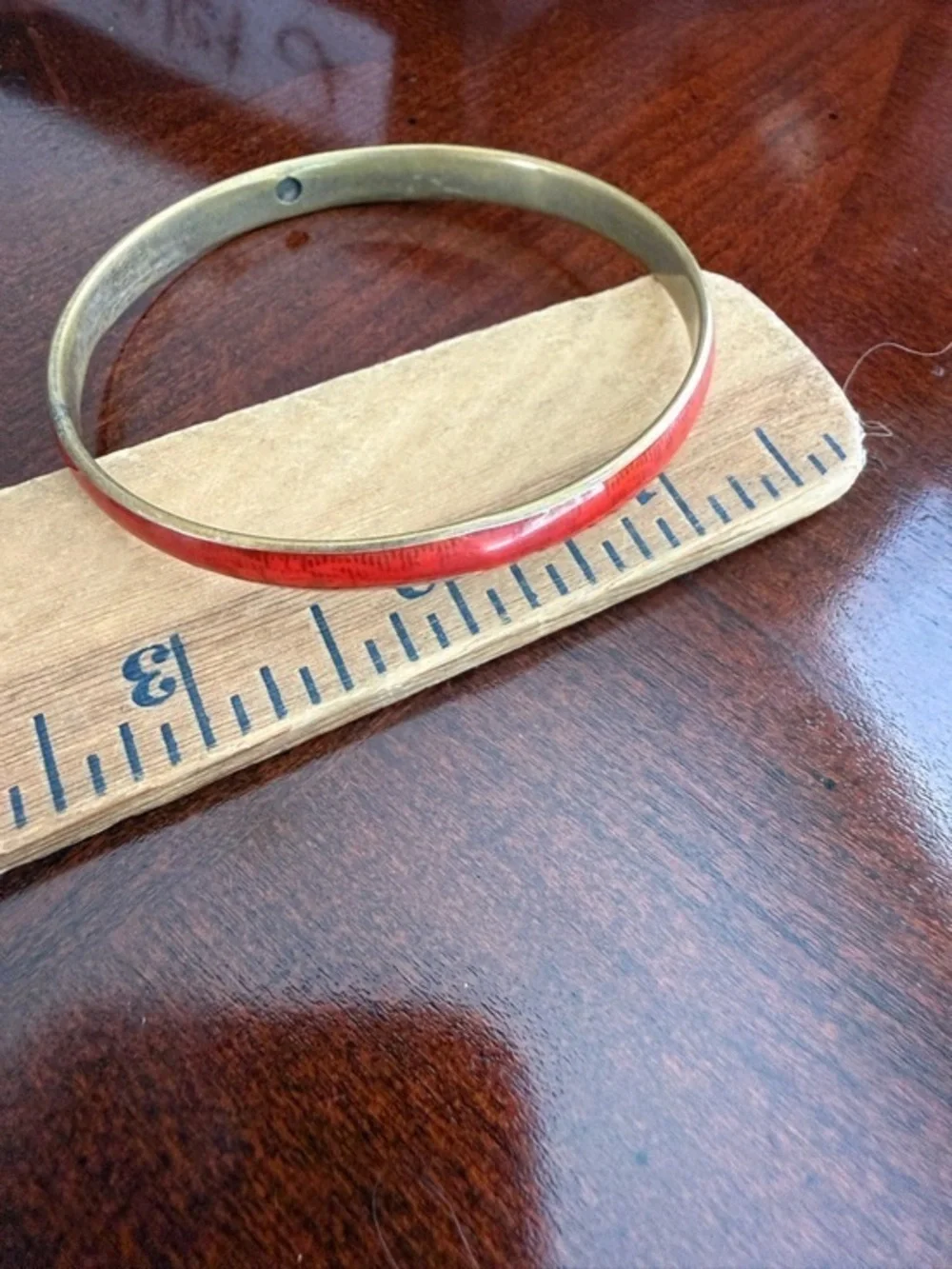 Vintage Red Enamel Bangle